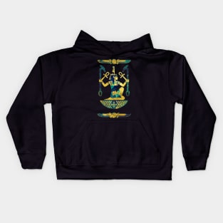 Egyptian  Gold and Blue Marble Ornament Kids Hoodie